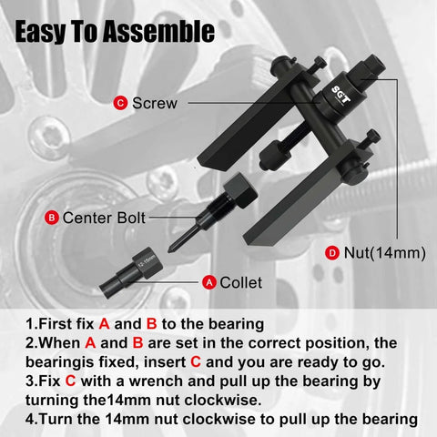 Easy to assemble instructions for 12 Piece Blind Hole Collet Bearing Puller Set With Slide Hammer For 8 To 32 Mm Internal Bearing Extractor Kit.