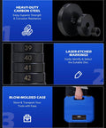 2 in 1 Blind Hole Bearing Puller & Bushing Press Kit showing heavy-duty carbon steel components, laser-etched markings, and blow-molded case.