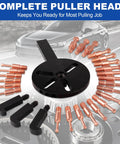 36 In 1 Bearing Puller Kit With Upgraded Blind Hole Design shown with puller heads and hooks on white background.