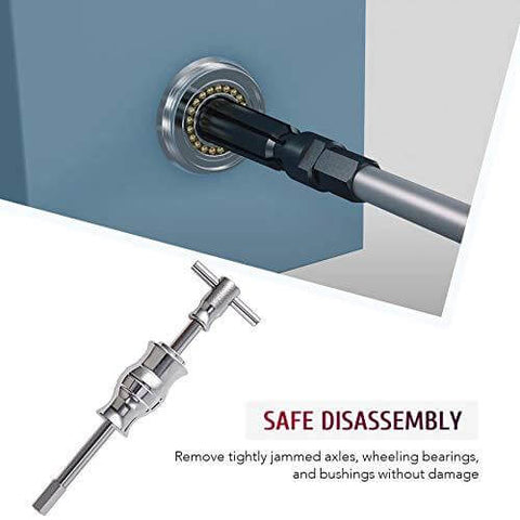 16-piece blind bearing puller kit designed for removing stuck bearings, bushings, and axles, covering 1/4 to 2-1/3 inch or 6 to 59mm