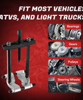 Bearing Puller and Splitter Kit, Separator and Puller Set displayed with vehicle gear components