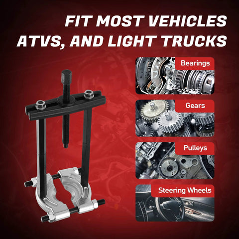 Bearing Puller and Splitter Kit, Separator and Puller Set displayed with vehicle gear components