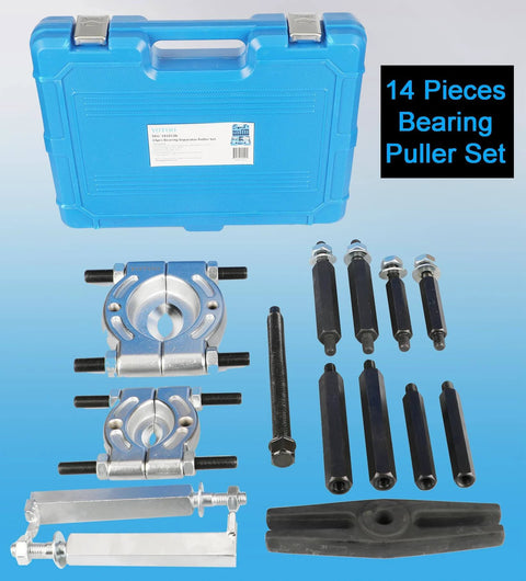 Bearing Puller Set, 5 Ton Capacity Bearing Separator Kit with 2" and 3" Jaws, Wheel Hub Axle Puller Set, Heavy Duty Tool Kit, Blue Case