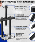 12 Piece Bearing Puller Set, Heavy Duty 5 Ton Capacity Bearing Separator Kit with precision thread and long drive hex.