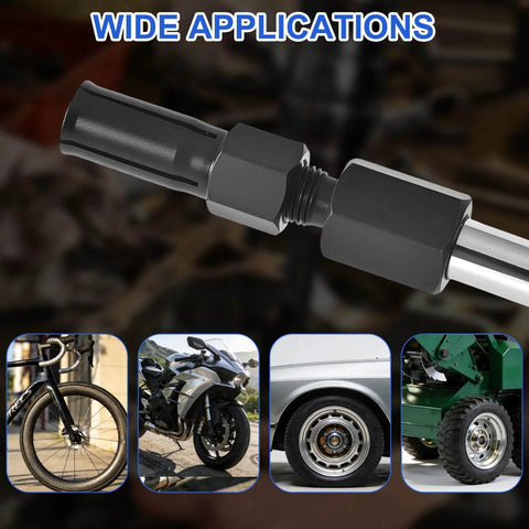 12PCS Blind Hole Bearing Puller Set with Slide Hammer shown with bike, motorcycle, car, and tractor applications.