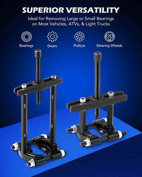 38pc 2-in-1 Bearing Press Kit, Front Wheel Bearing Removal Kit with Sliding Screws Sleeves shown on blue background