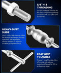 Close-up of Rear Axle Bearing Puller Tool Kit with Slide Hammer Set featuring threading, heavy-duty slide, and easy-grip T-handle.
