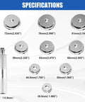 10pcs Bearing Race and Seal Driver Set with 1pc driver handle and 9pcs disk adapters, including sizes from 39.5mm to 81mm