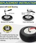 Replacement instructions for 3/4 inch bearing installation in wheel hub with diagram and tips for inserting Heavy Duty 0.5 Inch Inner Diameter Deep Groove Flanged Ball Bearings Sealed Steel Set For Wheelbarrows Lawn Mowers Hand Trucks And Garden Carts 1.375 Inch Outer Diameter 1.453 Inch Flange 4 Pack