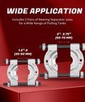 Bearing Puller and Splitter Kit with 2’’ and 3’’ separator jaws for wide application, shown on red background