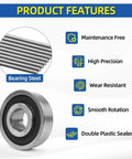 Heavy Duty 0.5 Inch Inner Diameter Deep Groove Flanged Ball Bearings Sealed Steel Set, product features overview