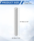 Durable Bearing Steel Dowel Pins 5 Pack 5/16 By 2-1/4 Inch, showing one pin with measurements marked.