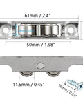 11.5mm Bearing Steel Electroplated Double Flat Wheel Sliding Door Window Pulley Set 2 Pcs with Mounting Screws, side view