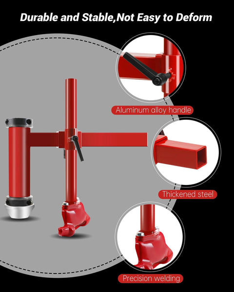 Close-up view of Bearing Manual Tire Changer Duck Head Adapter Kit with Silver Cone, featuring aluminum alloy handle and thickened steel.