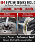 Heavy Duty Seal Puller Tool And Bearing Packer Kit For Wheel Hubs 2 In 1 Pro Grade Universal Gasket Remover Set Lubricant Filling