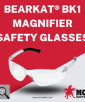 BearKat BKH20 Bifocal Safety Glasses 2.0 Diopter with Duramass Coating showcased against a red background