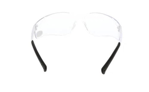 BearKat BKH20 Bifocal Safety Glasses 2.0 Diopter Duramass Coating UV 99 Percent, front view with clear lens and black temples.