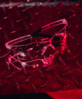 BearKat 3 Anti Fog Polycarbonate Safety Glasses With Non Slip Temples on red metal surface