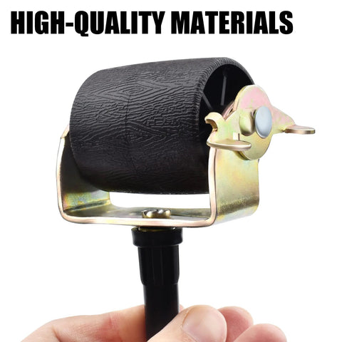 Close-up of a heavy-duty bed frame caster with locking and brakes, showing high-quality materials for smooth rolling.