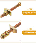 Close-up of 24 Sets Bed Frame Connector Kit with 8x100mm Four In One Furniture Fastening Bolts Nuts and Half Moon Spacers