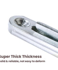 Close-up of galvanized steel 5.1 inch round bed rail bracket with beefy teeth grip, part of Wood Bed Rail Brackets And Connecting Fittings Set by Antrader.