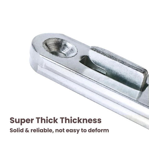 Close-up of galvanized steel 5.1 inch round bed rail bracket with beefy teeth grip, part of Wood Bed Rail Brackets And Connecting Fittings Set by Antrader.