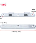 Wood Bed Rail Brackets And Connecting Fittings 5.1 Inch Zinc Round Bed Hooks Set Of 4, durable galvanized steel with measurements displayed.