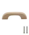 Unfinished Beech Wood Drawer Knob Set 2 Pack Paintable Cabinet Handles with M4 screws, smooth finish, front view
