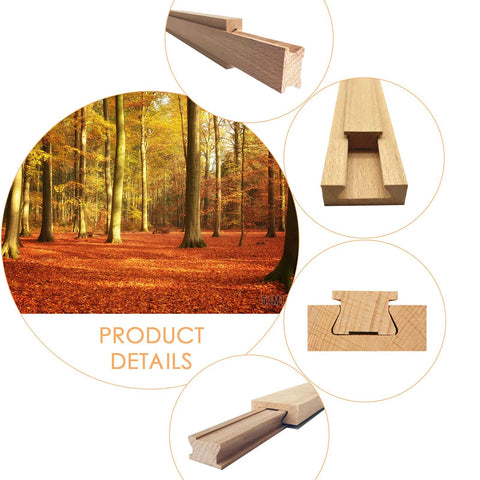 Beech Wood Drawer Slides Replacement Kit With Center Mount Track 15.7 Inches Undermount Glides shown in detail