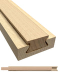 Beech Wood Drawer Slides Replacement Kit With Center Mount Track 15.7 Inches Undermount Glides Top and Bottom Rails