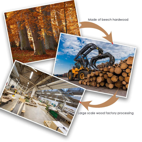 Beech hardwood harvest and factory processing for Beech Wood Drawer Slides Replacement Kit With Center Mount Track 15.7 Inches Undermount Glides.