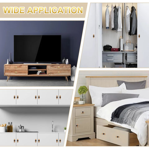 Various home applications of Beech Wood T Bar Drawer Pulls 4 Pack With Silver Base Screws Single Hole Cabinet Handles