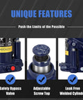 Close-up of Beefed Up 6 Ton Hydraulic Bottle Jack For Cars Trucks And SUVs By Torin with unique features like safety valve.