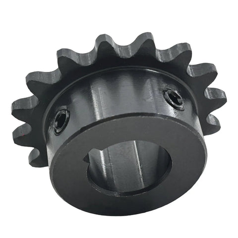Beefy 35B16 Roller Chain Sprocket Type B with sixteen teeth and three quarter inch bore for ANSI 35 chain, side view.