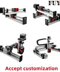 Beefy FSL40 Linear Guide Module with Ball Screw Motion CNC Stage and Motorized Nema 23 Actuator, 50mm Stroke, Aluminum Rail