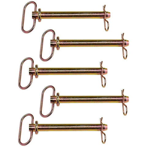 5 Pack Beefy 251540 Hitch Pin 30281E1, 3/4 Inch Diameter, 6-1/4 Inch Length, Heavy Duty for Tractors, Set Shown Horizontally