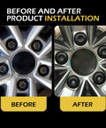 Before and after installation of 20 Pieces 17mm Car Wheel Lug Nut Covers With Removal Tool For VW Jetta Beetle Passat GTI CC Black ABS