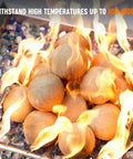 15-Pack Beige Ceramic Balls - 3” Round Fire Stones for Fire Pit Fire Bowl and Fireplace with flames
