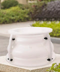 Beige Concrete Planter Mold for DIY pots and epic epoxy projects, large urn planter and Roman column base mold on stone surface.