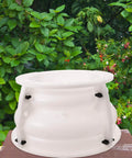 Beige Concrete Planter Mold For DIY Pots And Epic Epoxy Projects Large Urn Planter And Roman Column Base in garden setting