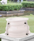 Beige Concrete Planter Mold For DIY Pots And Epic Epoxy Projects Large Urn Planter And Roman Column Base Mold displayed outdoors
