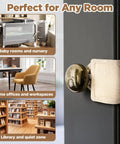Three Pack Door Silencers For Quiet Close Cushions with Durable Straps and Elastic Bands on door handle in nursery, office, and library settings.