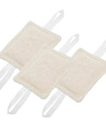 Three beige cotton 12 Piece No Drill Door Slam Stopper Silencers For Toddlers Easy Install Quiet Bedroom And Living Room Door Noise Reduction Safe Child Friendly Solution That Prevents Slams Without Holes Or Adhesive Residue, displayed flat.