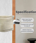 Door Noise Blocker With Elastic Straps Easy Install Latch Cover That Hushes Door Slams For All Doors 4x3 Inches Thick Fabric Silencer
