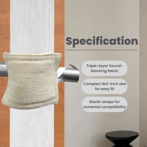 Door Noise Blocker With Elastic Straps Easy Install Latch Cover That Hushes Door Slams For All Doors 4x3 Inches Thick Fabric Silencer