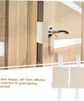 Three-piece, no-tool door silencers prevent finger pinches and door slam noise by snapping onto the door knob, delivering quieter rooms.