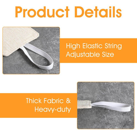 Beige quiet door silencers with high elastic string and thick, durable polyester for 3 Pack Door Silencers For Slamming With Elastic Latch Covers Beige