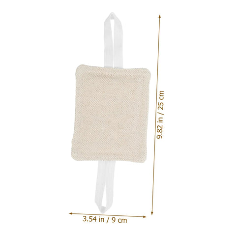 Beige tool-free door silencer, 3.54 x 9.82 inches, shown with suspension straps. Experience quiet, safe doors with these tool-free door silencers.