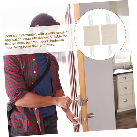 Man installing three piece door silencers no drill easy install cushions for noise reduction door slam stoppers prevent door slams protect fingers and walls.