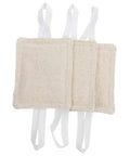 9 Piece Door Silencers No Drill Door Slam Stoppers For Nursery Easy Install Silent Latch Covers, beige fabric with white straps.